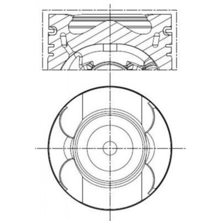 MAHLE 001PI00133000 | PISTON + SEGMAN (OM651.9, 83mm, SARI BURCLU) W204 08>14 C218 11>17 W212 09>16 W166 15>18 W221 11>13 VITO W639 10> SPRINTER 906 09>