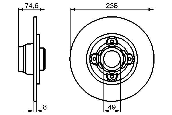 BOSCH 0986478557 | FREN DISKI ARKA 238MM CLIO I-II-MEGANE I-R19 1,4/1,6/1,8/1,9/2,0 BOSCH 0986478557 | FREN DISKI ARKA 238MM CLIO I-II-MEGANE I-R19 1,4/1,6/1,8/1,9/2,0