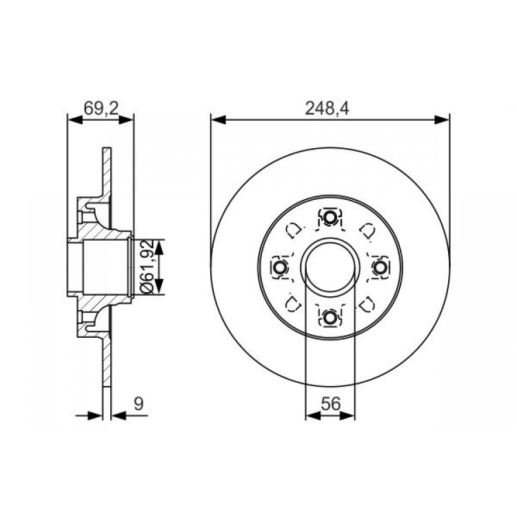 BOSCH 0986479S43 | FREN AYNASI ARKA CITROEN, PEUGEOT C3, C4, DS3 2008, 207, 208, 307 1.2, 1.6, 2.0 00- BOSCH 0986479S43 | FREN AYNASI ARKA CITROEN, PEUGEOT C3, C4, DS3 2008, 207, 208, 307 1.2, 1.6, 2.0 00-