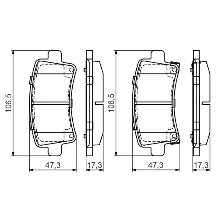 BOSCH 0986495444 | FREN BALATASI ARKA WVA24421-24422 OPEL INSIGNIA 2008-> E.NO:0986TB3106
