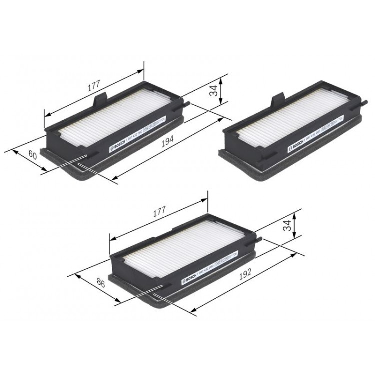 BOSCH 1987432060 | KABIN FILTRESI FIAT, CITROEN, PEUGEOT SCUDO, ULYSSE EVASION MPV, JUMPY 806, EXPERT 1.6, 1.9, 2.0, 2.1, 1.8 94-06