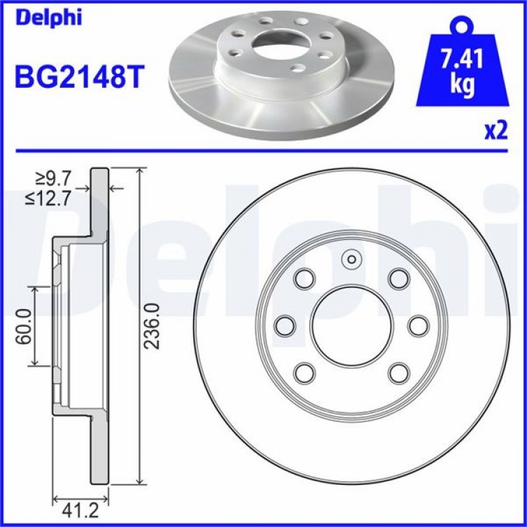 DELPHİ BG2148T | ON FREN DISKI CORSA A-B - ASTRA F VECTRA A