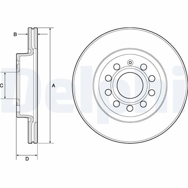 DELPHİ BG3832 | FREN DISKI ( 279.8MM ) BEETLE CADY GOLF JETTA 04-17