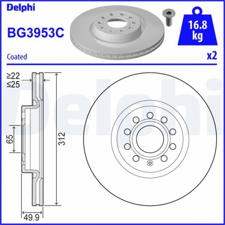 DELPHİ BG3953C | FREN AYNASI ON (TAKIM) AUDI A3, TT / SEAT LEON / SKODA OCTAVIA, SUPERB / VOLKSWAGEN EOS, GOLF, JETTA, PASSAT, SCIROCCO, TIGUAN, TOURAN 06/03- DELPHİ BG3953C | FREN AYNASI ON (TAKIM) AUDI A3, TT / SEAT LEON / SKODA OCTAVIA, SUPERB / VOLKSWAGEN EOS, GOLF, JETTA, PASSAT, SCIROCCO, TIGUAN, TOURAN 06/03-