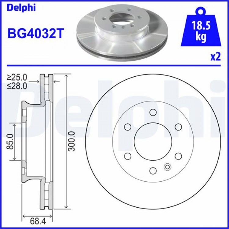 DELPHİ BG4032T | FREN DISKI ON SPRINTER 906 06>18 907 910 18> CRAFTER 30-35 06>16 DELPHİ BG4032T | FREN DISKI ON SPRINTER 906 06>18 907 910 18> CRAFTER 30-35 06>16