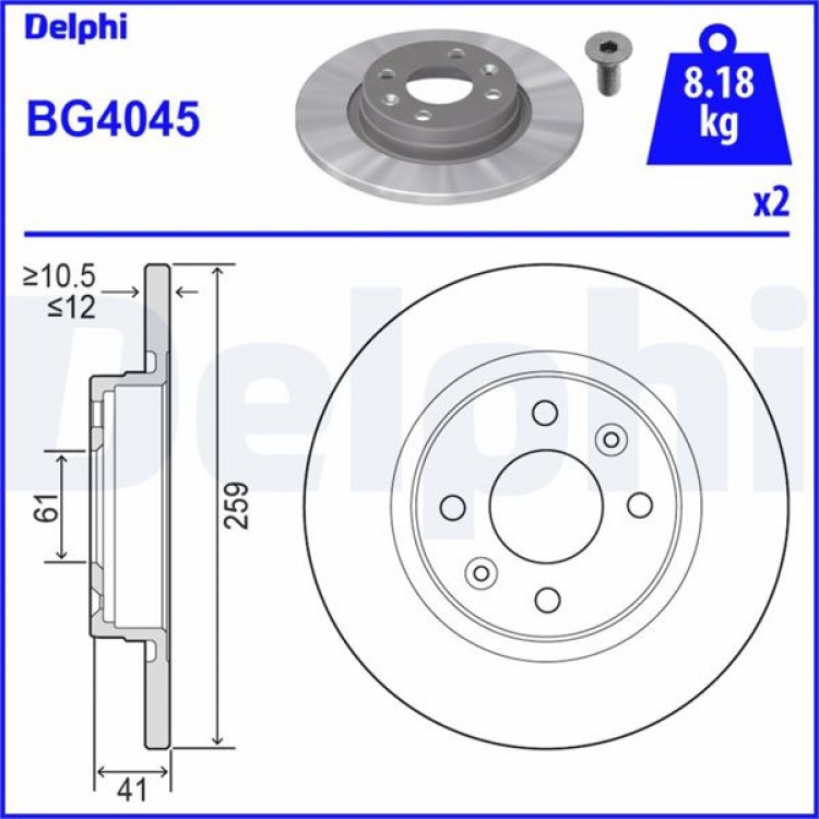 DELPHİ BG4045 | FREN AYNASI ON DACIA LOGAN SANDERO 09 04-