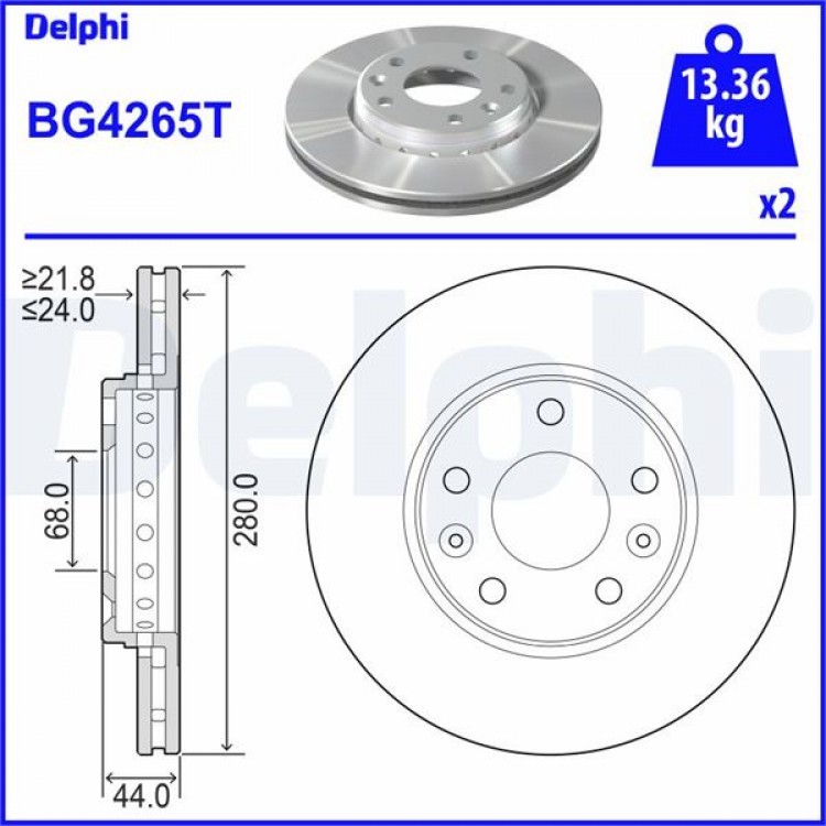 DELPHİ BG4265T | FREN DISKI (CIFTLI PAKET), DELIKLI ON DACIA // RENAULT DACIA // RENAULT; DUSTER // FLUENCE, LAGUNA, MEGANE, SCENIC 10/2007 >