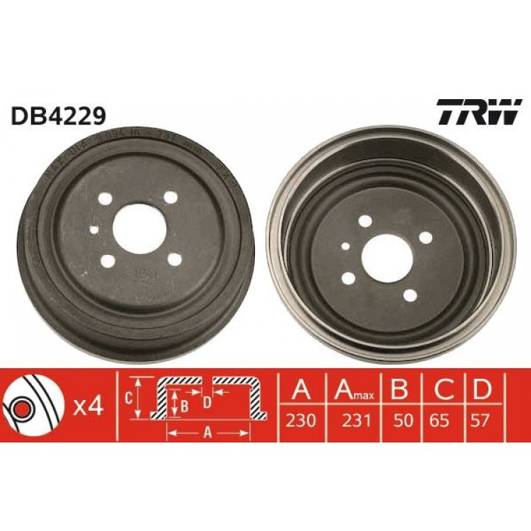 TRW DB4229 | ARKA KAMPANA ASTRA G 98-09/COMBO C 01-11