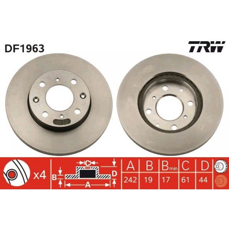 TRW
DF1963 | TAKIM - FREN DISKI ON HAVALI 242MM CIVIC II-III 87-91 TRW
DF1963 | TAKIM - FREN DISKI ON HAVALI 242MM CIVIC II-III 87-91
