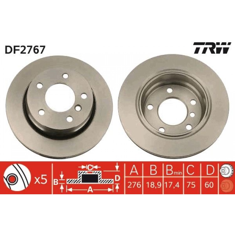TRW
DF2767 | FREN DISK ARKA I BMW: 3 (E46), 3 COMPACT (E46), 3 CONVERTIBLE (E36), 3 CONVERTIBLE (E46), 3 COUPE (E36), 3 COUPE (E46), 3 TOURING (E36), 3 TOURING (E46) 1996-2001 TRW
DF2767 | FREN DISK ARKA I BMW: 3 (E46), 3 COMPACT (E46), 3 CONVERTIBLE (E36), 3 CONVERTIBLE (E46), 3 COUPE (E36), 3 COUPE (E46), 3 TOURING (E36), 3 TOURING (E46) 1996-2001