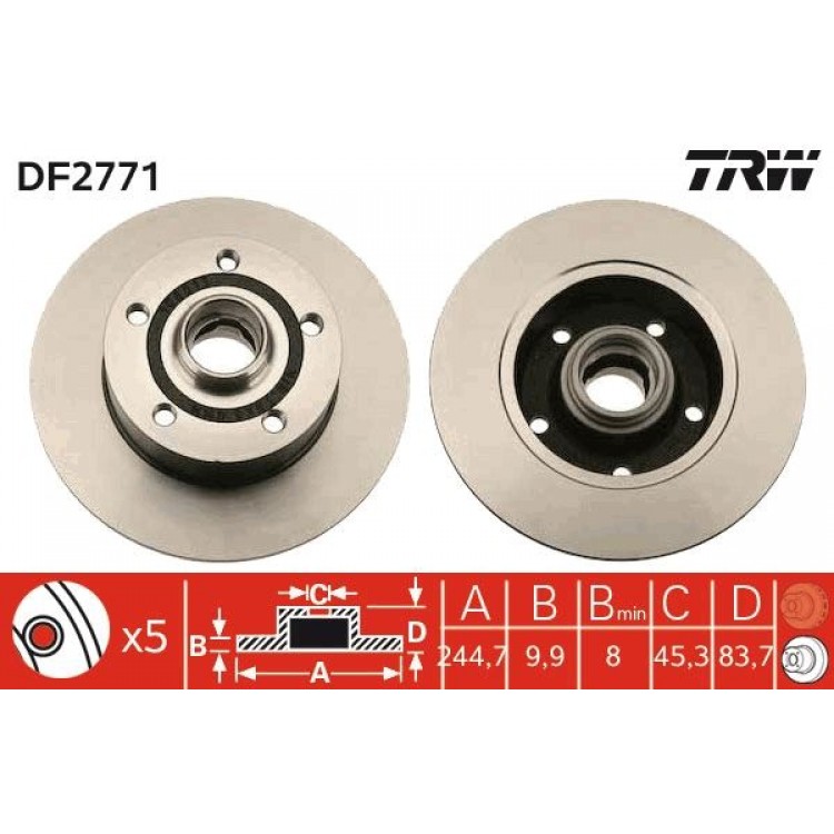 TRW
DF2771 | FREN DISK ARKA I AUDI: A4 (8D2, B5), A4 AVANT (8D5, B5) 2000-2010 TRW
DF2771 | FREN DISK ARKA I AUDI: A4 (8D2, B5), A4 AVANT (8D5, B5) 2000-2010