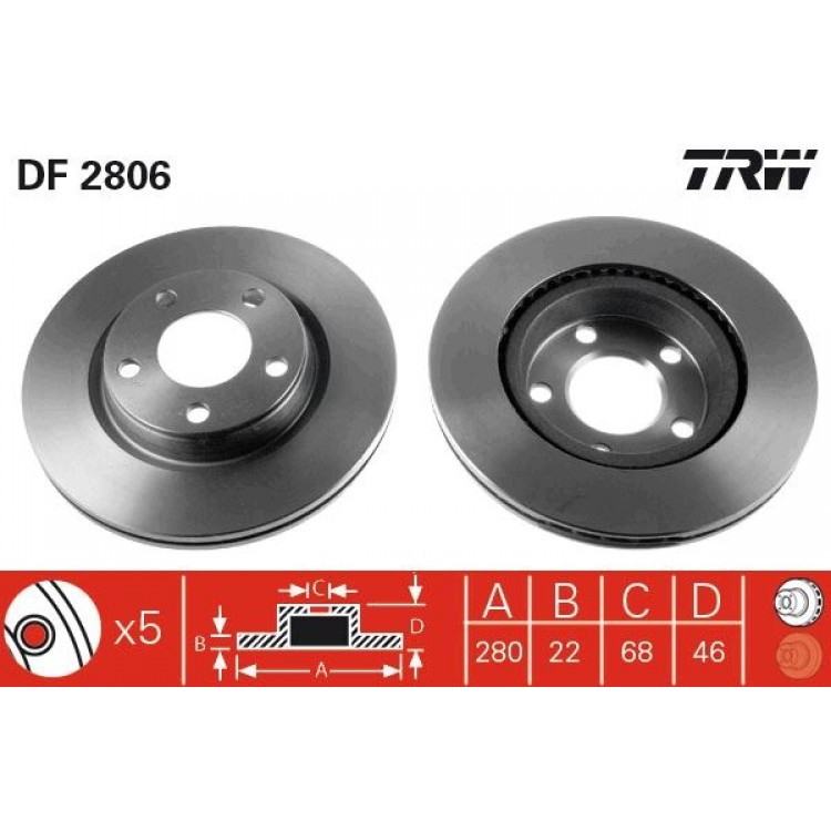 TRW
DF2806 | TAKIM - FREN DISKI ON HAVALI 280MM PASSAT A4 1.6 1.8 1.9DI A8 2.5TDI 2.8 QUATTRO TRW
DF2806 | TAKIM - FREN DISKI ON HAVALI 280MM PASSAT A4 1.6 1.8 1.9DI A8 2.5TDI 2.8 QUATTRO