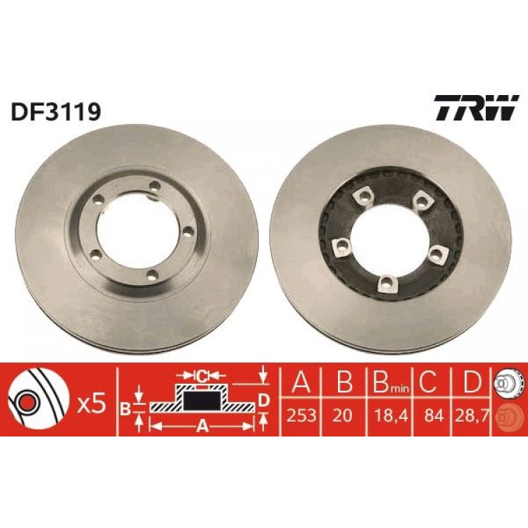 TRW
DF3119 | FREN DISK ON I HYUNDAI: GRACE BOX, GRACE BUS, H-1 / STAREX MPV (A1), H100 BOX, H100 BUS (P), H100 PICKUP, H100 PLATFORM/CHASSIS, PORTER BOX, PORTER BUS, PORTER PICKUP 2000-2006 TRW
DF3119 | FREN DISK ON I HYUNDAI: GRACE BOX, GRACE BUS, H-1 / STAREX MPV (A1), H100 BOX, H100 BUS (P), H100 PICKUP, H100 PLATFORM/CHASSIS, PORTER BOX, PORTER BUS, PORTER PICKUP 2000-2006