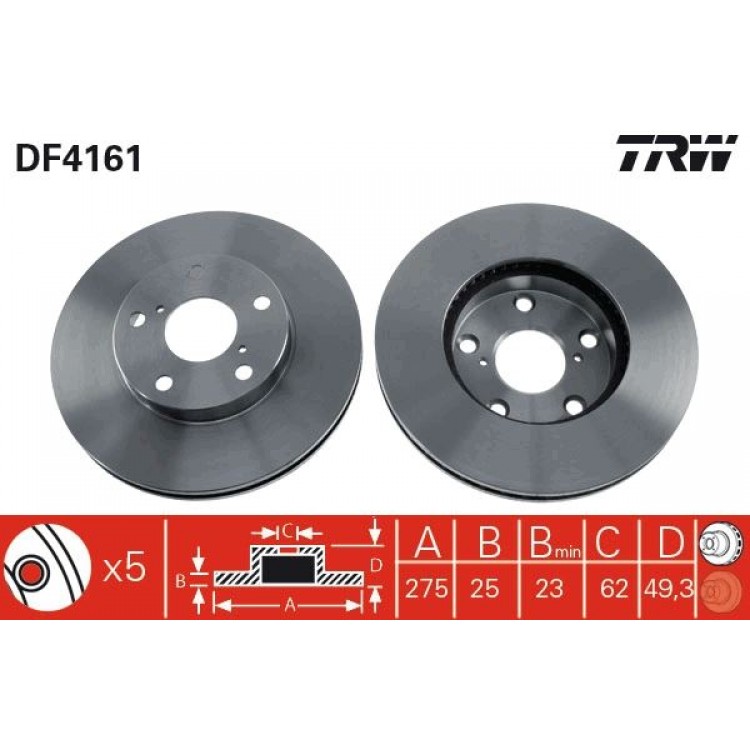 TRW
DF4161 | FREN DISK ON I TOYOTA: RAV 4 II (_A2_) 2003-2008 TRW
DF4161 | FREN DISK ON I TOYOTA: RAV 4 II (_A2_) 2003-2008