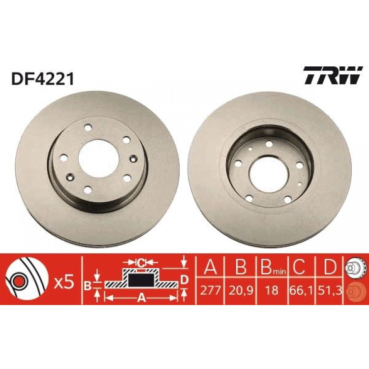 TRW
DF4221 | FREN DISK ON I LAND ROVER: FREELANDER (L314), FREELANDER SOFT TOP (L314) 2005-2005 TRW
DF4221 | FREN DISK ON I LAND ROVER: FREELANDER (L314), FREELANDER SOFT TOP (L314) 2005-2005