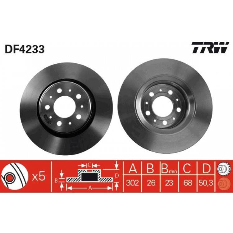 TRW
DF4233 | FREN DISK ON I VOLVO: 850 (854), 850 ESTATE (855), C70 I CONVERTIBLE (873), C70 I COUPE (872), S70 (874), V70 I (875, 876), XC70 CROSS COUNTRY (295) 2004-2004 TRW
DF4233 | FREN DISK ON I VOLVO: 850 (854), 850 ESTATE (855), C70 I CONVERTIBLE (873), C70 I COUPE (872), S70 (874), V70 I (875, 876), XC70 CROSS COUNTRY (295) 2004-2004