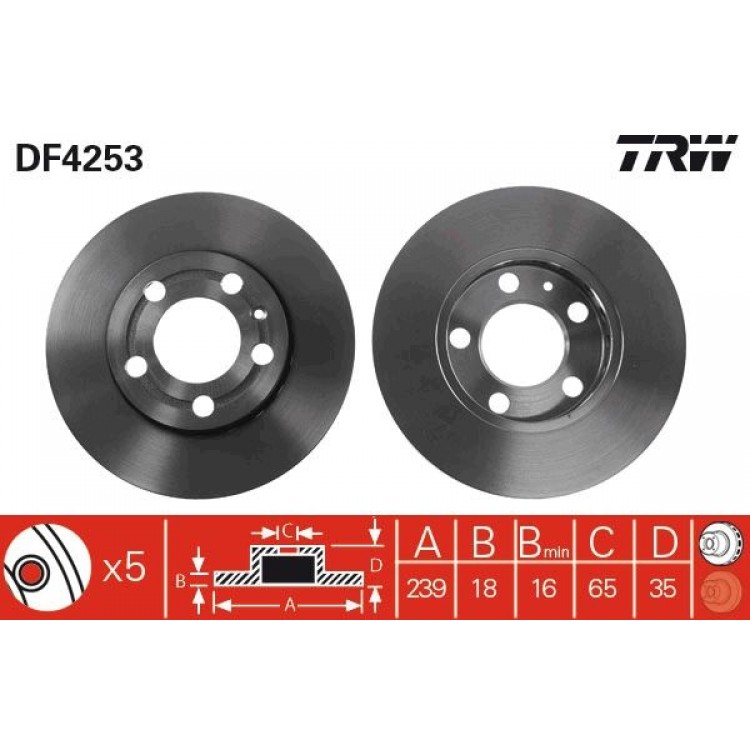 TRW
DF4253 | TAKIM - FREN DISKI ON HAVALI 239MM FOX 03-> POLO 02-09 FABIA 99-> TRW
DF4253 | TAKIM - FREN DISKI ON HAVALI 239MM FOX 03-> POLO 02-09 FABIA 99->