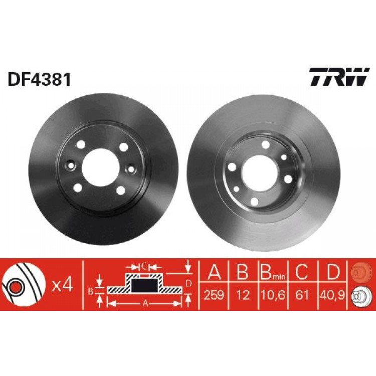 TRW DF4381 | FREN AYNASI ON 259MM RENAULT DACIA LOGAN 1.4,1.6,1.5DCI 09-2004-; LOGAN MCV 1.4,1.6,1.6 16V,1.5DCI 02-2007-; SANDERA 1.4,1.6 06-2008- ABSLI ARACLAR ICIN TRW DF4381 | FREN AYNASI ON 259MM RENAULT DACIA LOGAN 1.4,1.6,1.5DCI 09-2004-; LOGAN MCV 1.4,1.6,1.6 16V,1.5DCI 02-2007-; SANDERA 1.4,1.6 06-2008- ABSLI ARACLAR ICIN