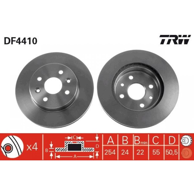 TRW DF4410 | FREN DISK ON I KIA:  RIO ESTATE (DC), RIO SALOON (DC_) 2009-2009