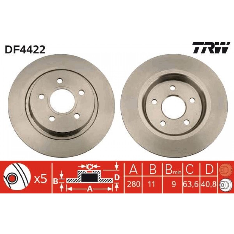 ARKA FREN DISKI FOCUS II CB4 04>11 C-MAX (DM2)  07>09 VOLVO  V50 04>12 C30 06>12  C70 II  0