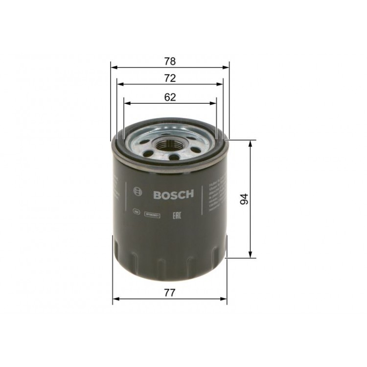 BOSCH F026407268 | Yağ Filtresi CITROEN, PEUGEOT 508; Boxer; C4 Grand Spacetourer; C4 Spacetourer; C5 Aircross; Expert; Jumper; Jumpy; SpaceTourer; Traveller
