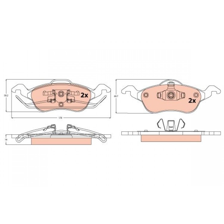 TRW GDB1358 | DISK BALATA ON FORD:  FOCUS (DAW, DBW), FOCUS SALOON (DFW), FOCUS TURNIER (DNW) -  FORD AUSTRALIA:  FOCUS HATCHBACK (LR), FOCUS SALOON (LR) 2000-2012