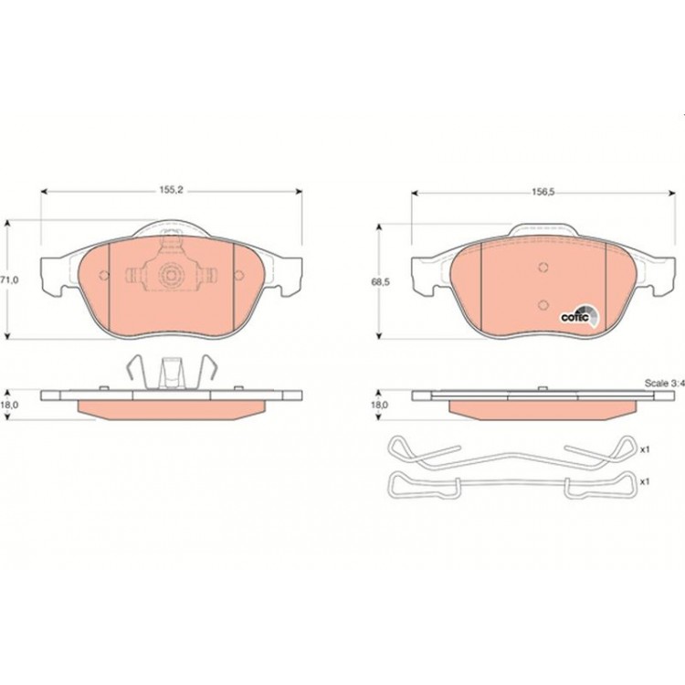TRW GDB1468 | DISK BALATA ON RENAULT:  ESPACE IV (JK0/1_), LAGUNA II (BG0/1_), LAGUNA II GRANDTOUR (KG0/1_), SCÉNIC I MPV (JA0/1_, FA0_), VEL SATIS (BJ0_) 2006-2015
