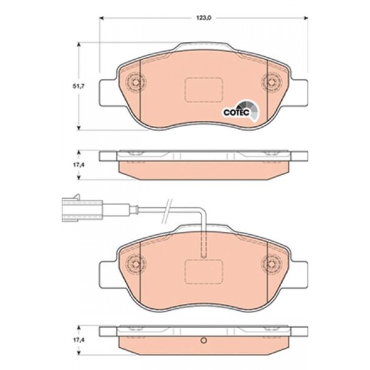 DISK BALATA ON FIAT FIORINO 1.4,1.3 D MULTIJET 08-; FIAT 500 1.4 07-
