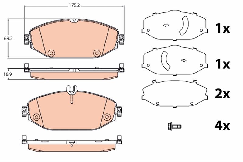 TRW GDB2097 | ON DISK BALATA MERCEDES-BENZ:  C-CLASS (W205), C-CLASS CONVERTIBLE (A205), C-CLASS COUPE (C205), C-CLASS T-MODEL (S205), CLS (C257), E-CLASS (W213), E-CLASS ALL-TERRAIN (S213), E-CLASS CONVERTIBLE (A2