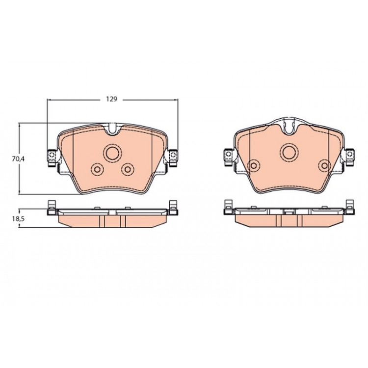 TRW GDB2098 | ARKA - DISK BALATA ON BMW:  1 (F40), 2 ACTIVE TOURER (F45), 2 GRAN TOURER (F46), X1 (E84), X1 (F48), X2 (F39) -  :  1 SERIES (F52) -  MINI:  MINI CLUBMAN (F54), MINI COUNTRYMAN (F60) 2014->>