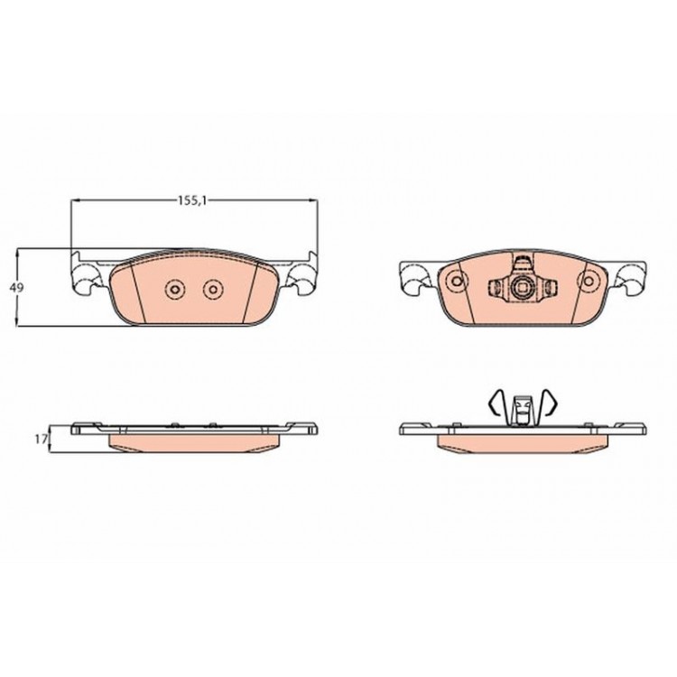 DISK BALATA ON (TAKIM) RENAULT, DACIA CLIO IV, SYMBOL III LOGAN II, LOGAN MCV II, SANDERO II 0.9, 1.2, 1.5, 1.6, 1.0 12-