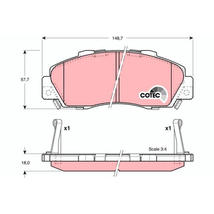 TRW GDB3177 | ON FREN BALATASI HONDA CRV 96>01 HRV 99> ACCORD 93>98