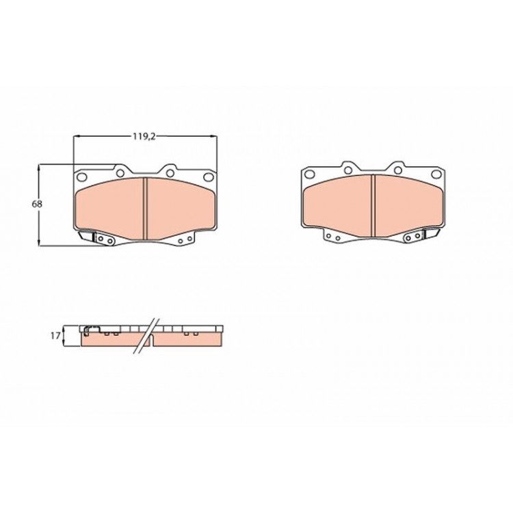 TRW GDB3428 | DISK BALATA ON TOYOTA:  FORTUNER (_N5_, _N6_), HILUX PLATFORM/CHASSIS (_N1_, _N2_), HILUX VII PICKUP (_N1_, _N2_, _N3_) 2004-2012
