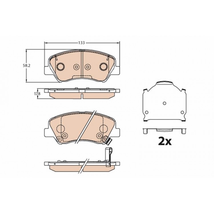 TRW GDB3630 | DISK BALATA ON HYUNDAI KIA ACCENT V SOLARIS I20  I20 II RIO IV 1.4, 1.6, 1.1, 1.2 14-