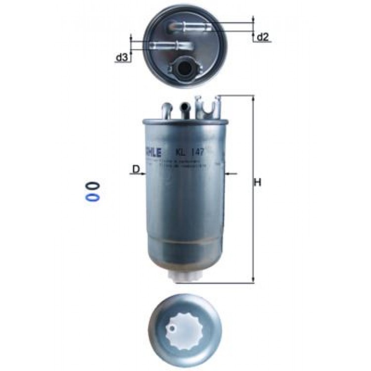 MAHLE KL147D | YAKIT FİLTRESİ PUNTO-LEON-TOLEDO II-OCTAVIA-BORA-GOLF IV-PASSAT-LT 28-35-LT 28-46 1.9 TDI