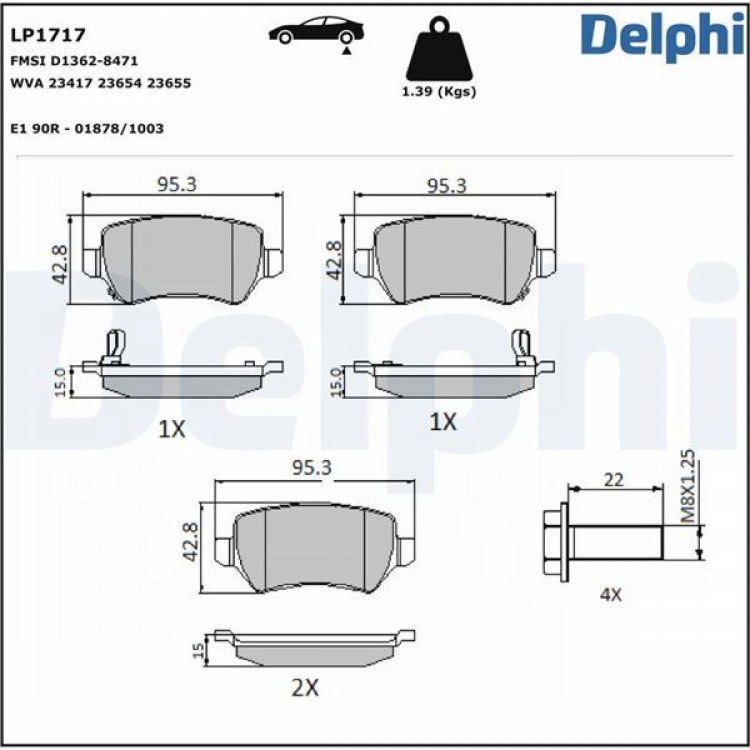 DELPHİ LP1717 | ARKA FREN BALATASI ASTRA G ASTRA H MERIVA A ZAFIRA B CORSA C KIA CEED 12>