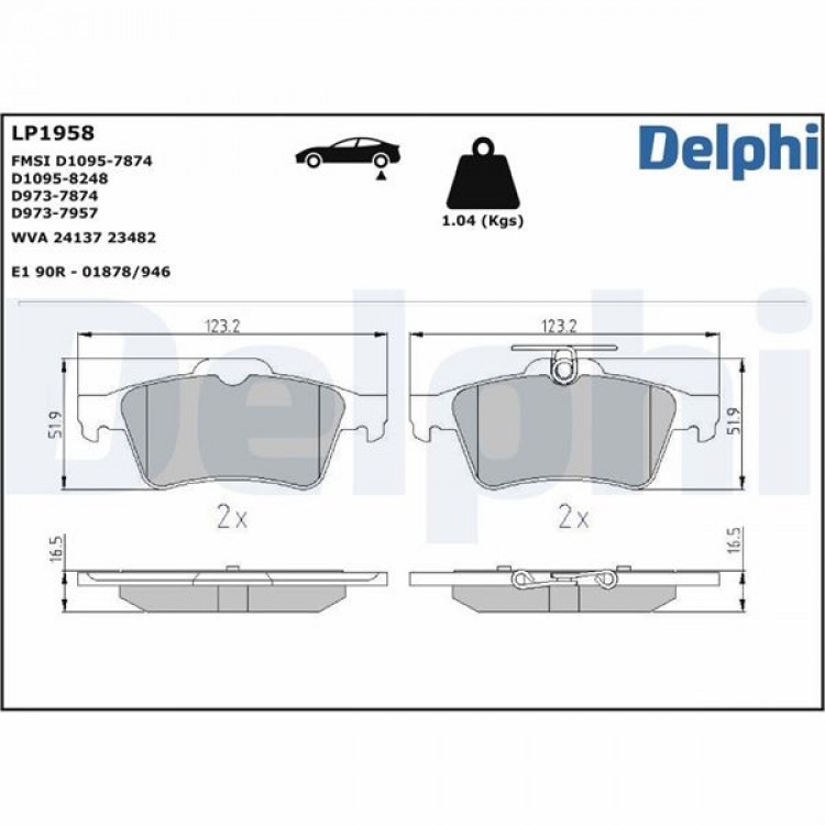 DELPHİ LP1958 | ARKA FREN BALATASI LAGUNA II III VECTRA C C MAX FOCUS II 04 /> FOCUS II C MAX (03 07) CONNECT 1,8TDC DELPHİ LP1958 | ARKA FREN BALATASI LAGUNA II III VECTRA C C MAX FOCUS II 04 /> FOCUS II C MAX (03 07) CONNECT 1,8TDC