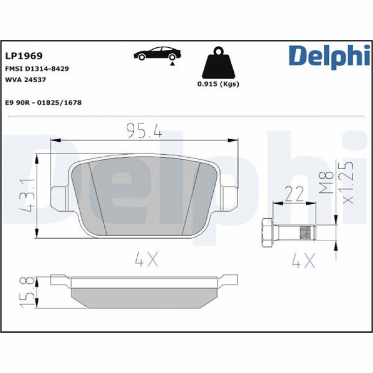 DELPHİ LP1969 | FREN BALATASI ARKA ( WVA 24537 ) >  FORD > FOCUS 2 - KUGA 1 - MONDEO 4 - S-MAX  *  LAND ROVER > FREELANDER 2  *  VOLVO > S80 - V70 - XC70 2 ( 06 > )