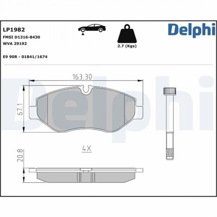DELPHİ LP1982 | FREN BALATASI ON VITO W639 07> VITO W447 14> CRAFTER 06> SPRINTER 06> DELPHİ LP1982 | FREN BALATASI ON VITO W639 07> VITO W447 14> CRAFTER 06> SPRINTER 06>