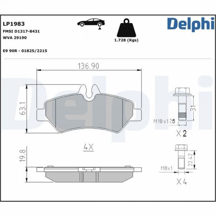 DELPHİ LP1983 | FREN BALATASI ARKA SPRINTER 906 06> CRAFTER 06>16 DELPHİ LP1983 | FREN BALATASI ARKA SPRINTER 906 06> CRAFTER 06>16