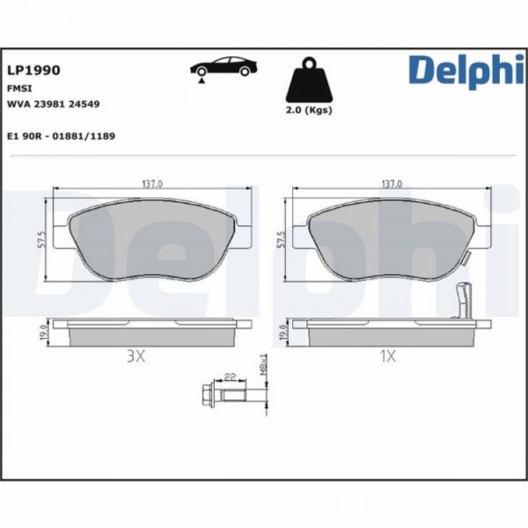 DELPHİ LP1990 | FREN BALATASI ON WVA 23708-23710-23981-OPEL CORSA D