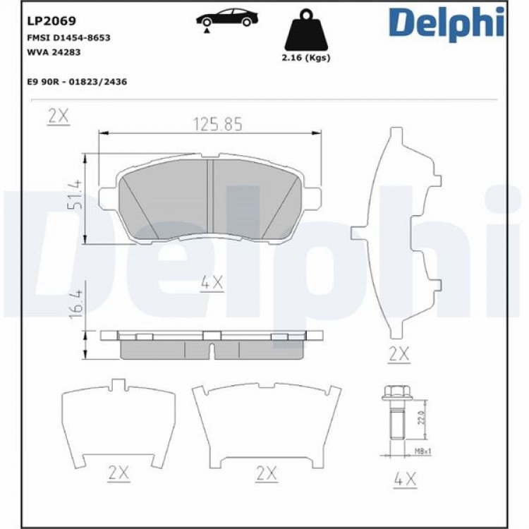 DELPHİ LP2069 | FREN BALATASI ÖN ( WVA 24283 ) >  FORD > FIESTA * SUZUKI > SWIFT 4 ( 08 > )