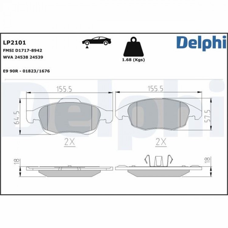 DELPHİ LP2101 | DISK BALATA ON CITROEN, PEUGEOT BERLINGO, BERLINGO MULTISPACE, C4, C4 GRAND PICASSO, C4 PICASSO, 5008, PARTNER 06- DELPHİ LP2101 | DISK BALATA ON CITROEN, PEUGEOT BERLINGO, BERLINGO MULTISPACE, C4, C4 GRAND PICASSO, C4 PICASSO, 5008, PARTNER 06-