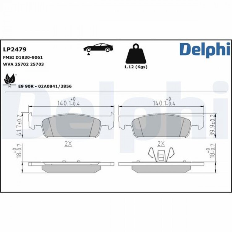 DELPHİ LP2479 | FREN BALATASI ON (140 MM) RENAULT CLIO IV TWINGO III DACIA LOGAN 12- DELPHİ LP2479 | FREN BALATASI ON (140 MM) RENAULT CLIO IV TWINGO III DACIA LOGAN 12-
