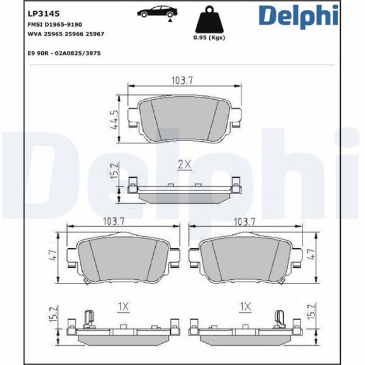 DELPHİ LP3145 | ARKA FREN BALATASI QASHQAI 2013> RENAULT KADJAR 2015>