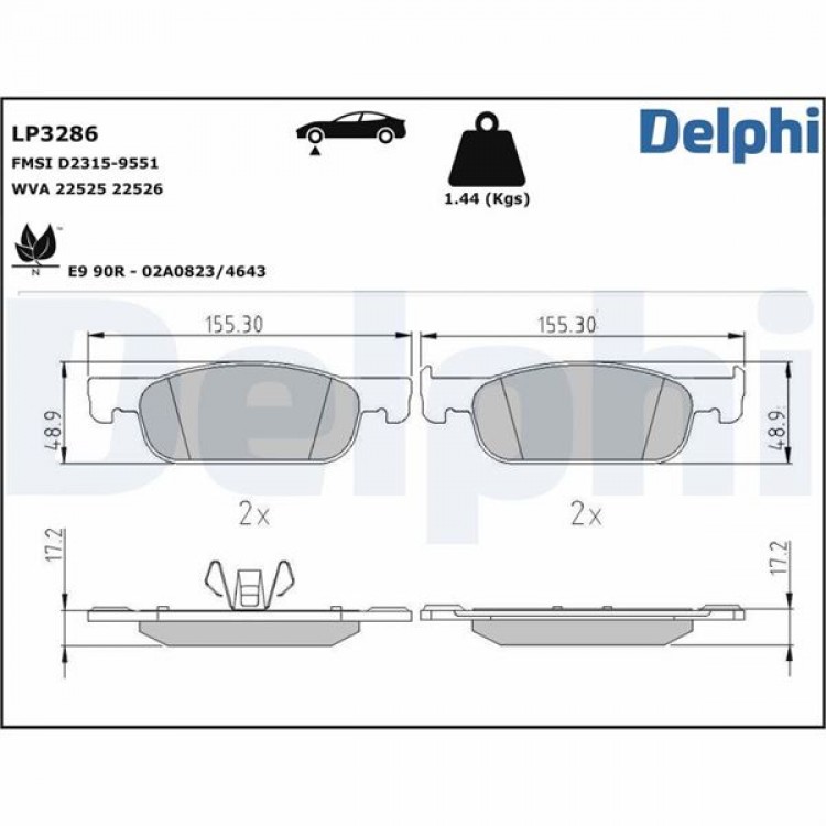 DELPHİ LP3286 | FREN BALATASI ON (155MM) CLIO IV DUSTER LOGAN II SANDERO II 12- DELPHİ LP3286 | FREN BALATASI ON (155MM) CLIO IV DUSTER LOGAN II SANDERO II 12-