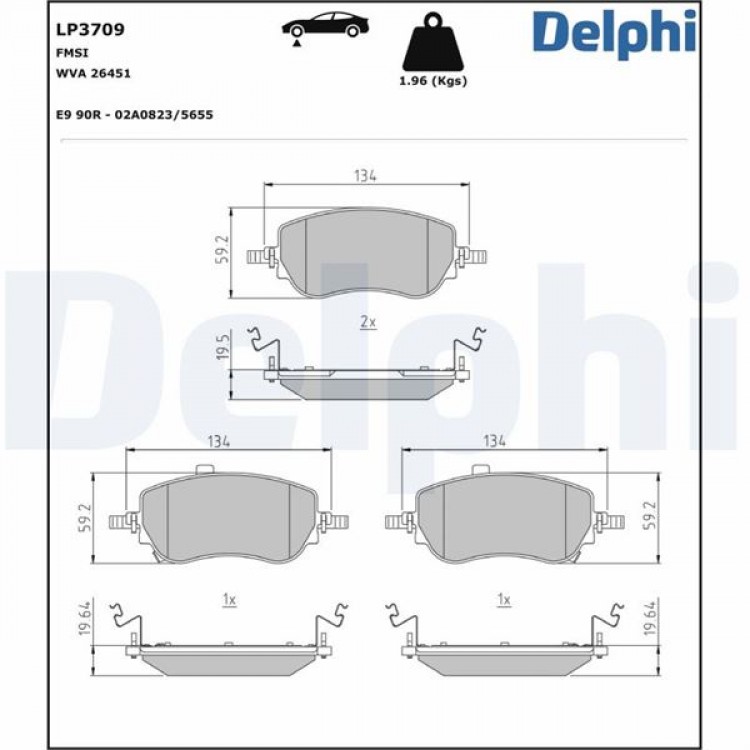 DELPHİ LP3709 | FREN BALATASI ON FIAT 500, EGEA,TİPO 10/2015> DELPHİ LP3709 | FREN BALATASI ON FIAT 500, EGEA,TİPO 10/2015>