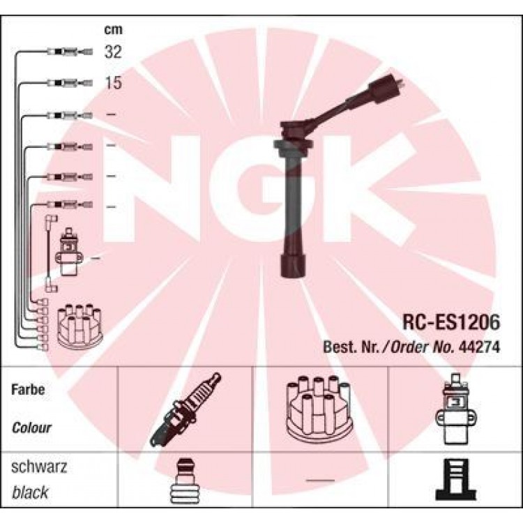 NGK 44274 | ATESLEME KABLOSU SETI SUZUKI ALTO VI 04-08 CARRY 00- SWIFT II 90-01