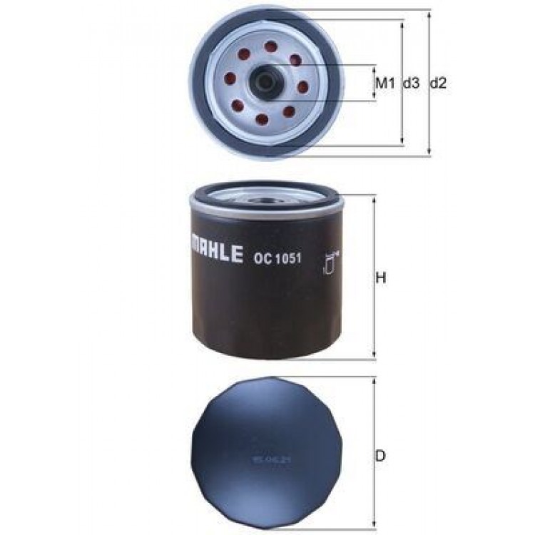 MAHLE OC1051 | YAĞ FİLTRESİ FORD FOCUS/MONDEO/FIESTA/MAZDA/ESCORT-1.25-1.4-1.6 BENZİN