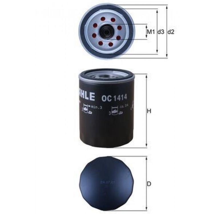 MAHLE OC1414 | YAG FILTRESİ FORD TOURNEO V363 17> TRANSİT CUSTOM 17> 2-0 TDCI ECOBLUE